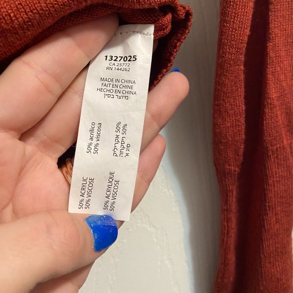 Dex Tie Front Rusty Red Sweater Size Small - Picture 3 of 3